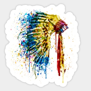 Native American Feather Headdress Sticker